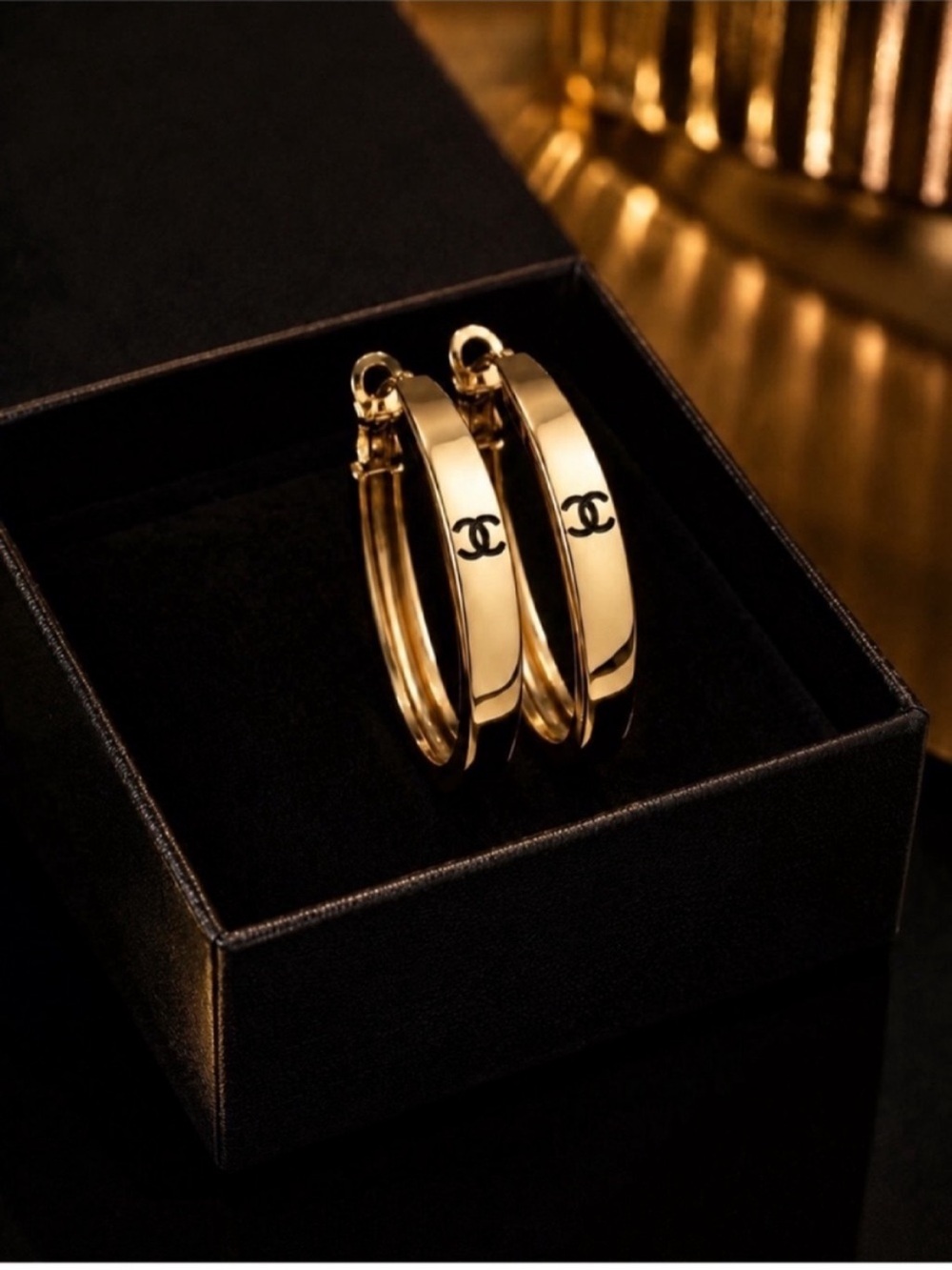 Gold Hoop CC Earrings